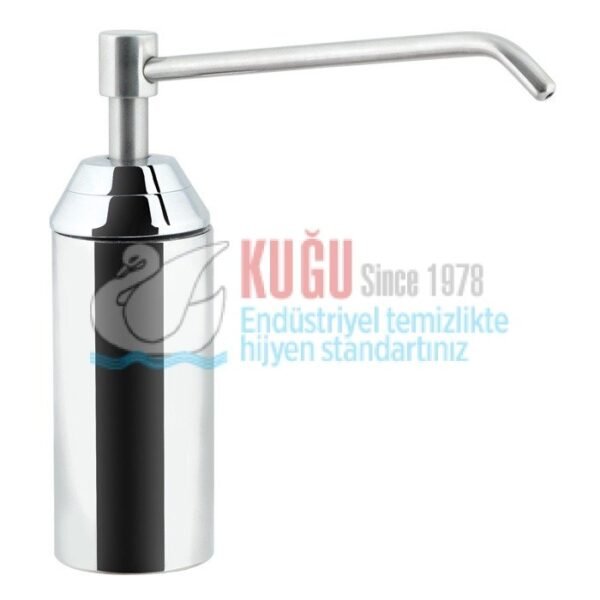 8100 Ankastre Tezgaha Gömme 304 S.S. Paslanmaz Çelik Gaga ve Buton 1000 ML İç Hacimli Hilton Lavabolar İçin Sıvı Sabun Dispenseri - Görsel 1