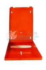 2636-R Kırmızı Renk Paslanmaz Çelik 400 Adet Kağıt Kapasiteli Z Katlama El Havlusu Dispenser Aparatı - Görsel 2