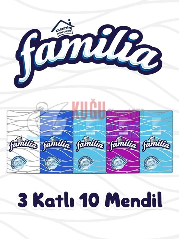 50005578 Familia Natural 3 Katlı 10'lu Cep Mendili (1 Paket 10 Adet-Koli İçi 24 Paket) - Görsel 1