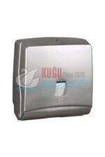 KGB-19285 Gümüş Renk 300'lü Z Katlama Kağıt Havlu Banyo ve Mutfak Dispanseri Aparatı