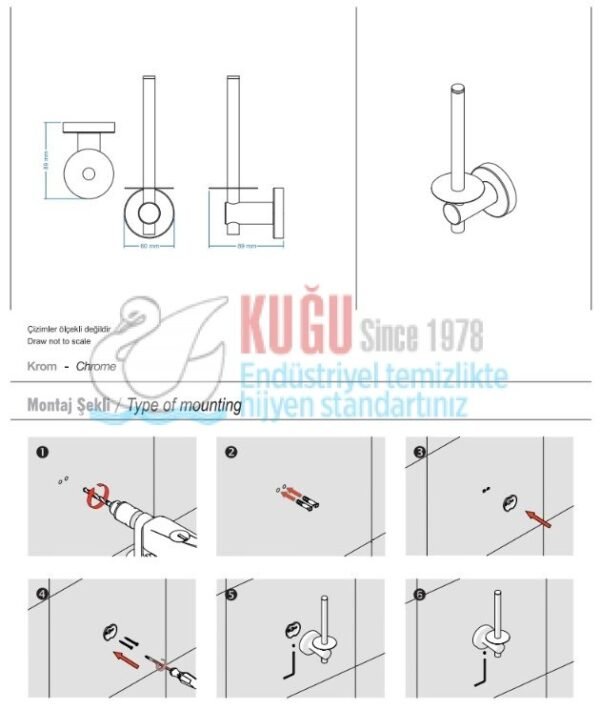 9307 Altın Renk Yedek Bekletmeli Tuvalet Kağıtlığı - Görsel 2