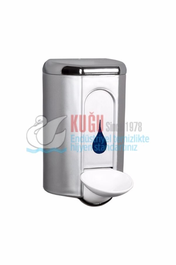 KGB-19355 Gümüş Krom 1100 ML Dirsek Temaslı SIVI SABUN ve DEZENFEKTAN Banyo ve Mutfak Sabunluk APARATI - Görsel 1