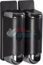 KGB-19396 Siyah Krom 2×170 ML 340 ML İKİLİ FREE TWIN SIVI SABUN ŞAMPUAN VE DEZENFEKTAN Banyo ve Mutfak APARATI