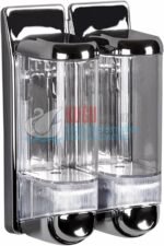KGB-19404 Şeffaf Krom İKİLİ 2×250 500 ML FREE TWIN SIVI SABUN DEZENFEKTAN VE ŞAMPUAN Banyo ve Mutfak APARATI