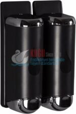 KGB-19405 Siyah Krom İKİLİ 2×250 500 ML FREE TWIN SIVI SABUN DEZENFEKTAN VE ŞAMPUAN Banyo ve Mutfak APARATI