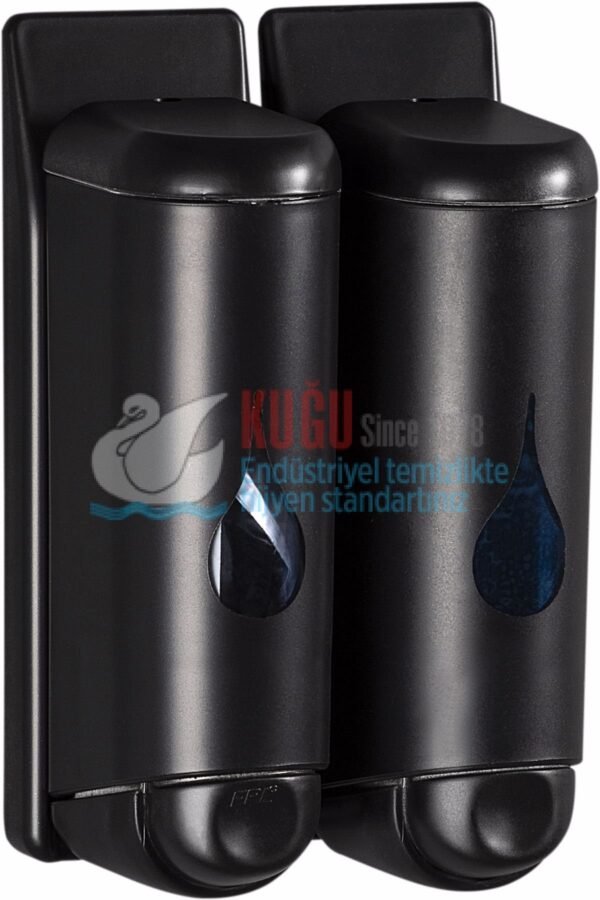 KGB-19406 Siyah İKİLİ 2×250 500 ML FREE TWIN SIVI SABUN DEZENFEKTAN VE ŞAMPUAN Banyo ve Mutfak APARATI - Görsel 1