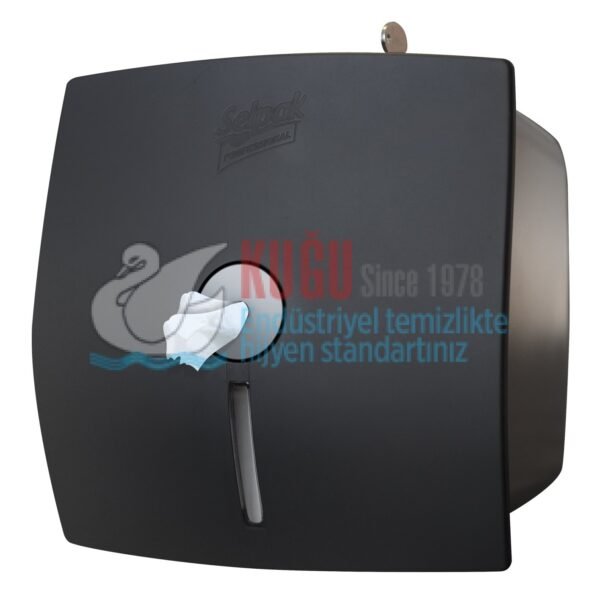 KGE-9614117 Selpak Professional Siyah Renk İçten Çekmeli Cimri WC Tuvalet Kağıdı Dispenseri - Görsel 1