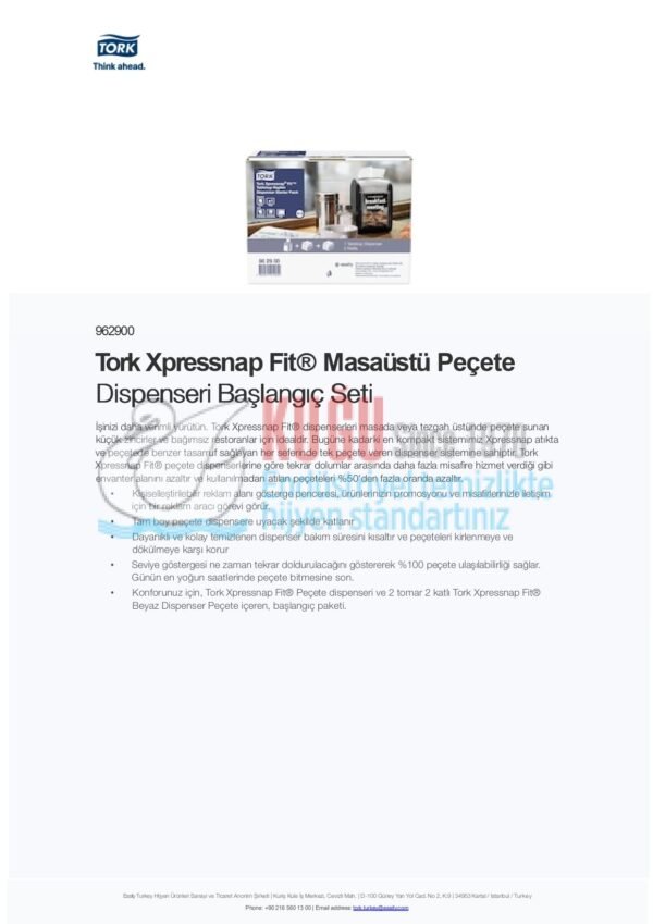 KT-962900 Tork Xpressnap Fit® Masaüstü Peçete Dispenseri Başlangıç Seti - Görsel 2