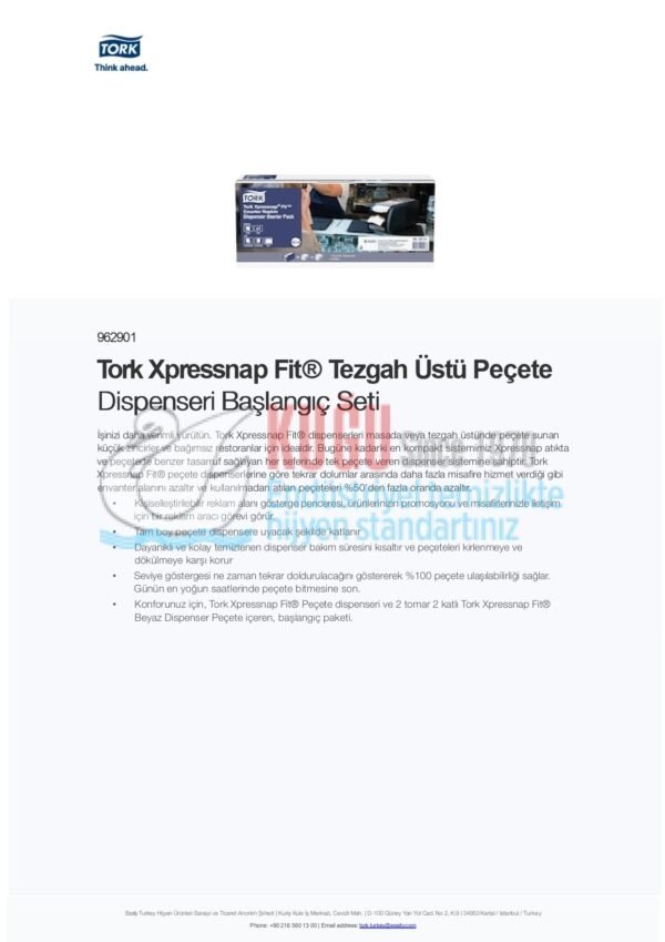 KT-962901 Tork Xpressnap Fit® Tezgah Üstü Peçete Dispenseri Başlangıç Seti - Görsel 3