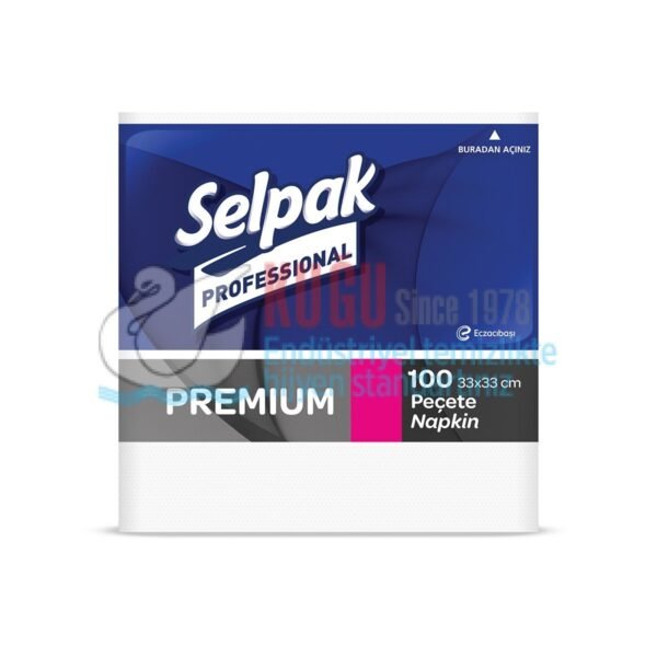 KGE-9681101 Selpak Professional Premium 33*33 Cm Peçete 100'Lü 24 Paket - Görsel 1