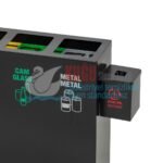 9500-P Beş Bölmeli Siyah Renk Metal İç Kovalı Atık Pil Kutusu Hazneli Elektrostatik Toz Fırın Boyalı  Geri Dönüşüm Sıfır Atık Çöp Kovası - Görsel 5