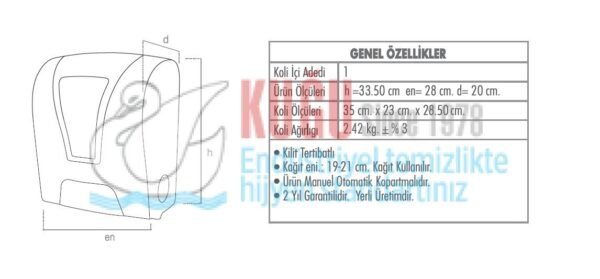 5370 Beyaz Renk Manuel 21 Cm Autocut Çek-Al Havlu Makinesi Aparatı (Elektrik Ve Pil İhtiyacı Duymaz) - Görsel 2