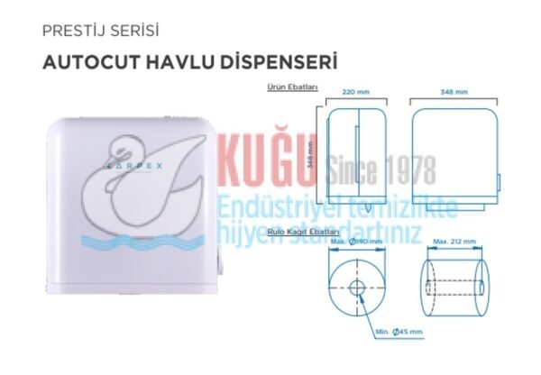 KGC-913010 Carpex Beyaz Renk Prestige Manuel AUTOCUT Çek-Al Hareketli Makine Kağıt Havlu Makinesi (2 YIL GARANTİLİ) - Görsel 11