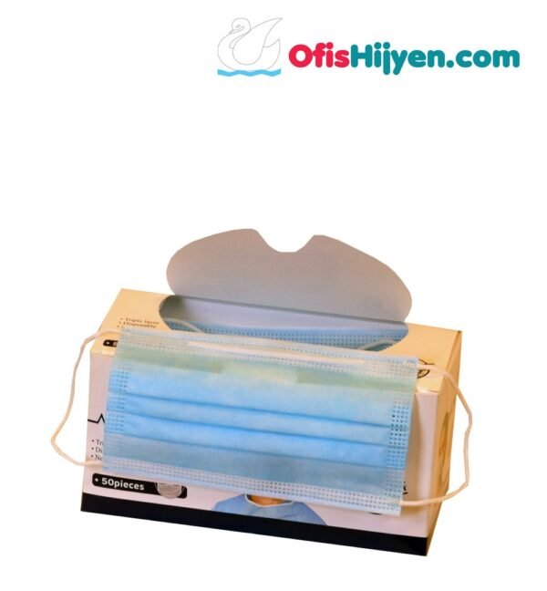 3 KATLI TAM ULTRASONİK BURUN TELLİ CE BELGELİ CERRAHİ MASKE - Görsel 7