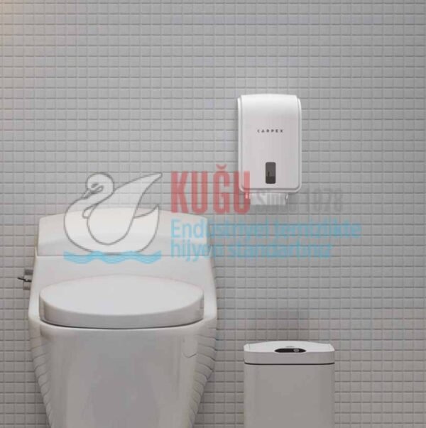 KGC-910612-W Carpex Optima Beyaz Renk C Katlamalı Tuvalet Kağıdı Dispenseri - Görsel 4