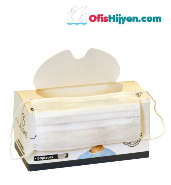 3 KATLI TAM ULTRASONİK BURUN TELLİ CE BELGELİ CERRAHİ MASKE - Görsel 5