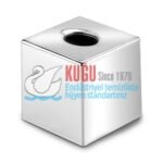 8556 Krom Kaplama Butik Kağıt Mendil Kutusu Banyo ve Mutfak Dispanseri Aparatı - Görsel 3