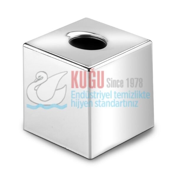 2706-K Krom Kaplama ABS Plastik Klenex Butik Kağıt Mendil Kutusu - Görsel 1