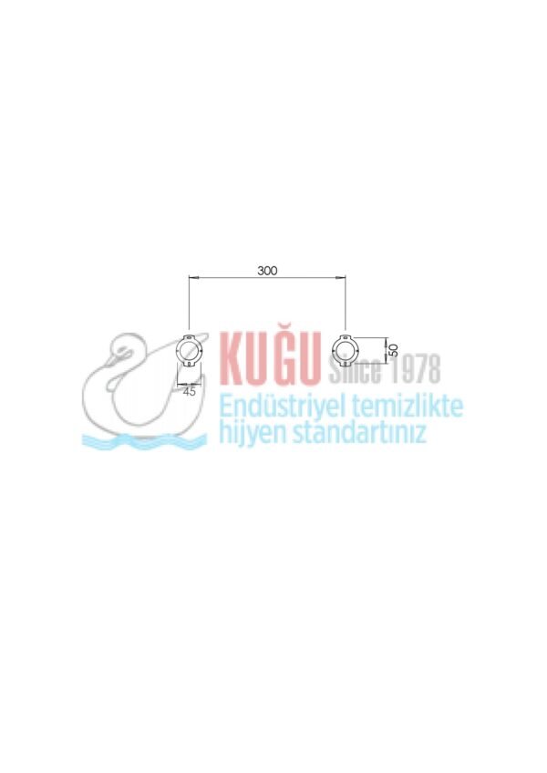 2708 304 S.S Paslanmaz Çelik Düz Tutamak (30-40-50-60 CM) - Görsel 3