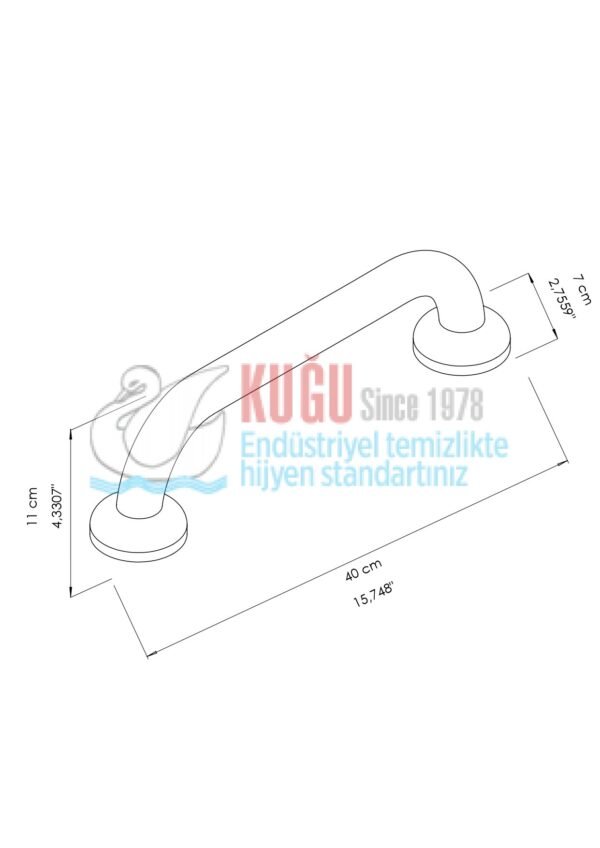 2708 304 S.S Paslanmaz Çelik Düz Tutamak (30-40-50-60 CM) - Görsel 4
