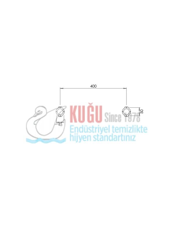 2708 304 S.S Paslanmaz Çelik Düz Tutamak (30-40-50-60 CM) - Görsel 5