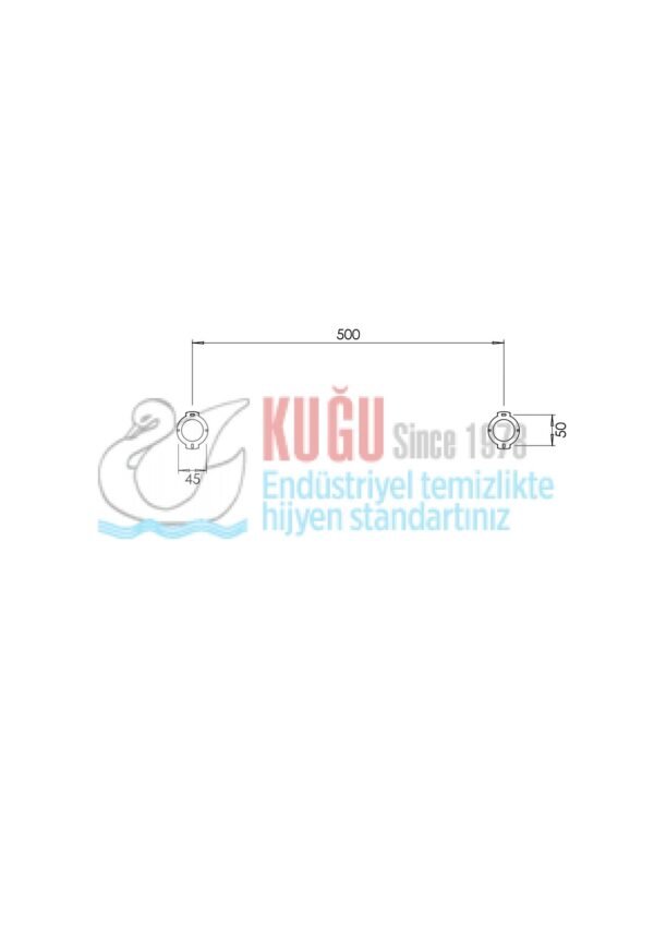 2708 304 S.S Paslanmaz Çelik Düz Tutamak (30-40-50-60 CM) - Görsel 7