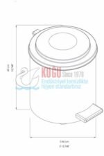 2599 40 Litre 304 Paslanmaz Çelik Metal İç Kovalı Pedallı Endüstriyel Çöp Kovası - Görsel 3