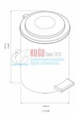 2600 50 Litre 304 Paslanmaz Çelik Metal İç Kovalı Pedallı Endüstriyel Çöp Kovası - Görsel 3