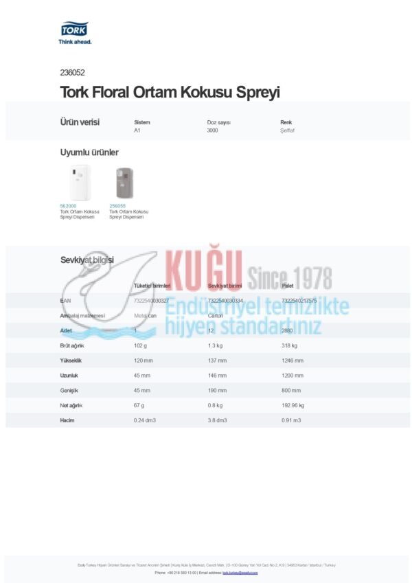 KT-236052 75 ML Tork Floral Ortam Kokusu Spreyi - Görsel 10