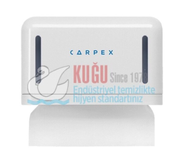 KGC-913050-W Carpex Beyaz Renk Z-W-V-C  Katlamalı Kağıtlarına Uygun Ayar Mekanizmalı Mini Boy Kağıt Havlu Dispanseri - Görsel 1