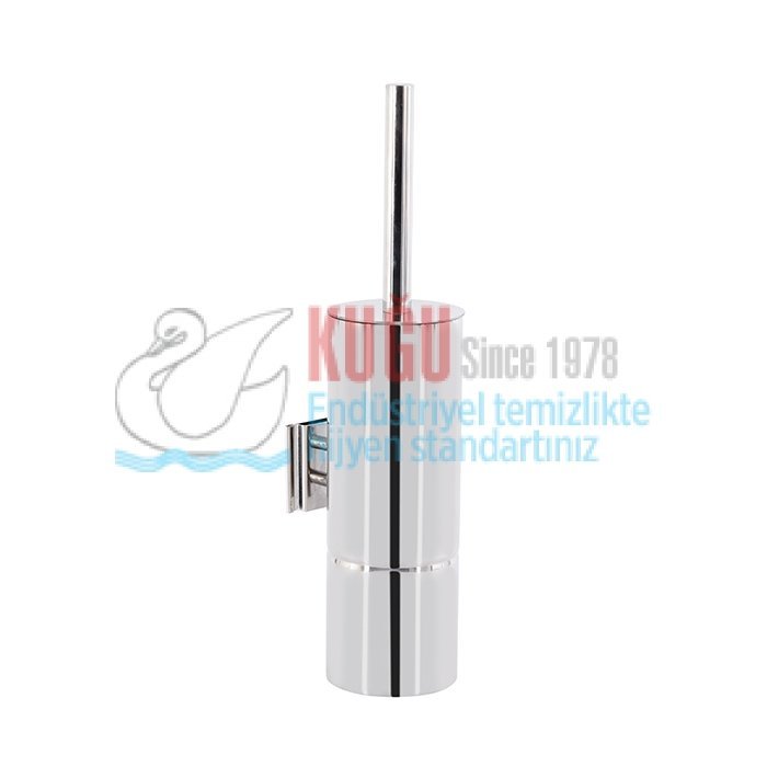 GS34P.jpg 8129 304 Kalite Parlak Paslanmaz Çelik Duvara Monte WC Klozet Fırçası - Görsel 1