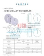 KGC-913042-S Carpex Prestige Siyah Renk Mini Jumbo WC Kağıt Dispenseri Aparatı - Görsel 8