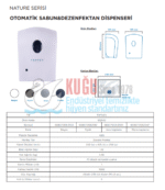 KGC-932192-WSK Carpex Beyaz Nature 1000 ML Kartuşlu Sensörlü ve Fotoselli Sıvı Sabun Dispanseri Aparatı - Görsel 6