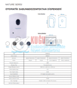 KGC-932192-İSK Carpex İnox Krom Kaplama Nature 1000 ML Kartuşlu Sensörlü ve Sıvı Sabun Dispanseri Aparatı - Görsel 8