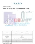 KGC-913150-B-B Carpex Prestij Serisi Beyaz Renk Katlamalı Slim Kağıt Havlu Dispenseri Büyük Boy - Görsel 8
