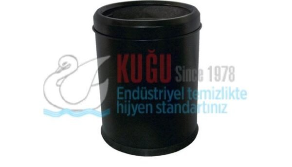 2555-B 5 Litre Siyah Renk Paslanmaz Çelik Plastik İç Kovalı Açık Tip Çöp Kovası - Görsel 1