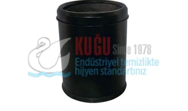 2108 SİYAH MAT BOYALI 5 LT ÇEMBERLİ ÇÖP KOVASI - Görsel 1