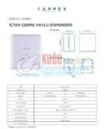KGC-913030 Carpex Prestij Serisi Beyaz Renk İçten Çekmeli Kağıt Havlu Dispenser Aparatı - Görsel 2