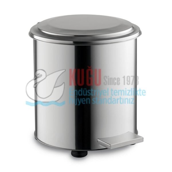2599 40 Litre 304 Paslanmaz Çelik Metal İç Kovalı Pedallı Endüstriyel Çöp Kovası - Görsel 1