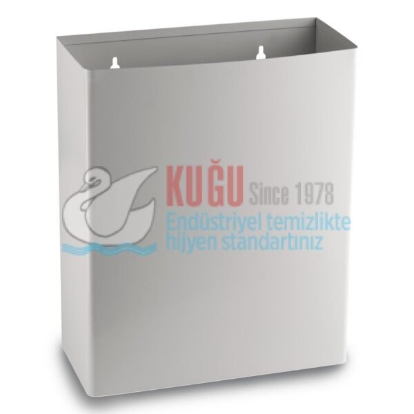 2597 23 Litre Beyaz Renk Çelik Duvara Monte Açık Tip Çöp Kovası - Görsel 1