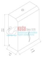 2636-O Turuncu Renk Paslanmaz Çelik 400 Adet Kağıt Kapasiteli Z Katlama El Havlusu Dispenser Aparatı - Görsel 6