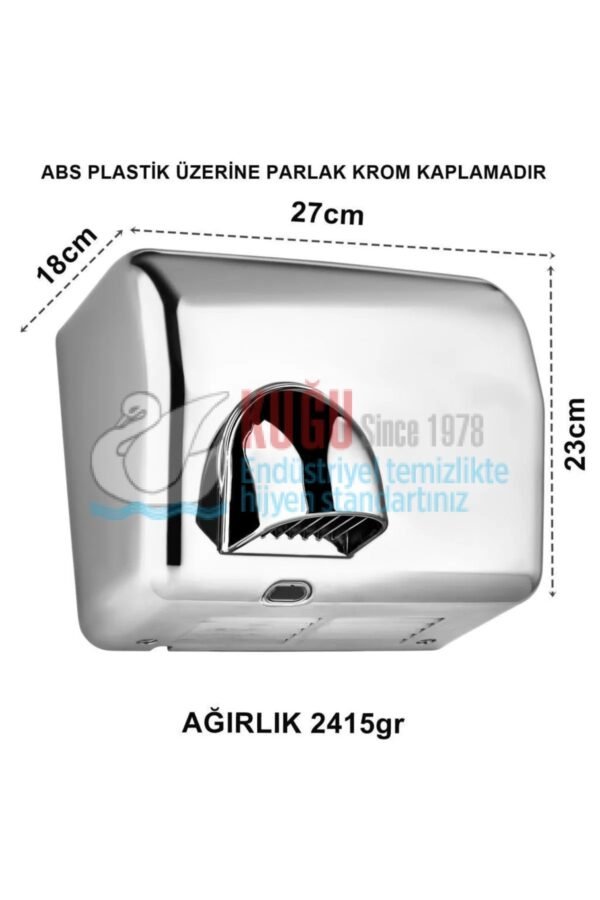 5381 2500W Krom Kaplama Fotoselli Sensörlü El Ve Yüz Kurutma Cihazı Makinası (2 YIL GARANTİLİ) - Görsel 4