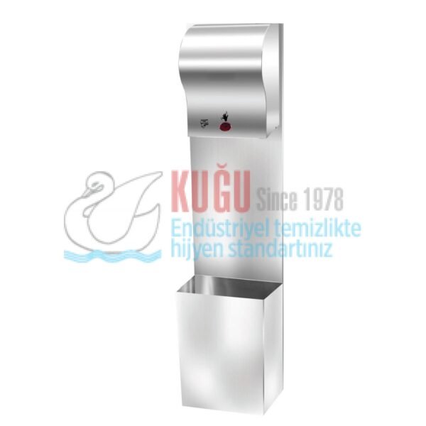 5296 304 S.S. Paslanmaz Çelik Krom  21cm Havlu Makineli ve Çöp Kovalı Kombine Set - Görsel 1