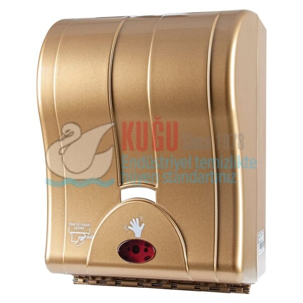 5006 Gold Altın Renk Sensörlü Elektrikli ve Pilli Otomatik Hareketli 21 Cm Havlu Dispanseri - Görsel 1