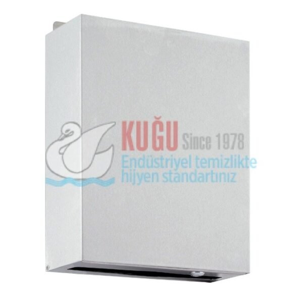 KGX-2046 304 Satine Paslanmaz Çelik MANUEL AYNA ARKASI Z KATLAMA KAĞIT HAVLU DİSPENSERİ - Görsel 1