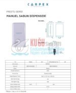 KGC-931320-B Carpex Siyah Renk Prestige Manuel Köpük & Sıvı Sabun Dispenseri - Görsel 8