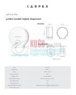 KGC-910611-W Carpex Beyaz Renk Optima Mini Jumbo Tuvalet Kağıt Dispenseri - Görsel 5