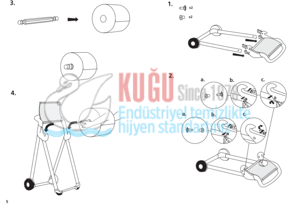 KT-652008 Tork W1 Sistem Kırmızı Dıştan Çekmeli Ayaklı Taşınabilinir Seyyar Havlu Dispenseri - Görsel 14