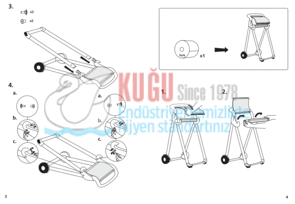 KT-652008 Tork W1 Sistem Kırmızı Dıştan Çekmeli Ayaklı Taşınabilinir Seyyar Havlu Dispenseri - Görsel 12