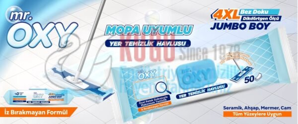 MR-002 Mr. Oxy Mopa Uyumlu 50'li Jumbo Boy 4XL Petek Dokulu Yer Temizlik Havlusu - Görsel 5